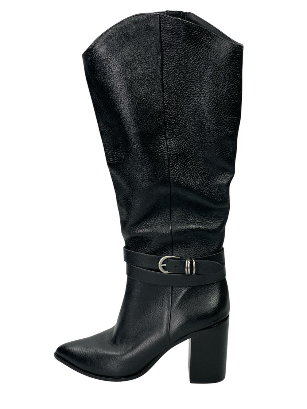NEW Dolce Vita Tyrone Black Leather Ankle Strap Knee High Riding Boots Size 8.5